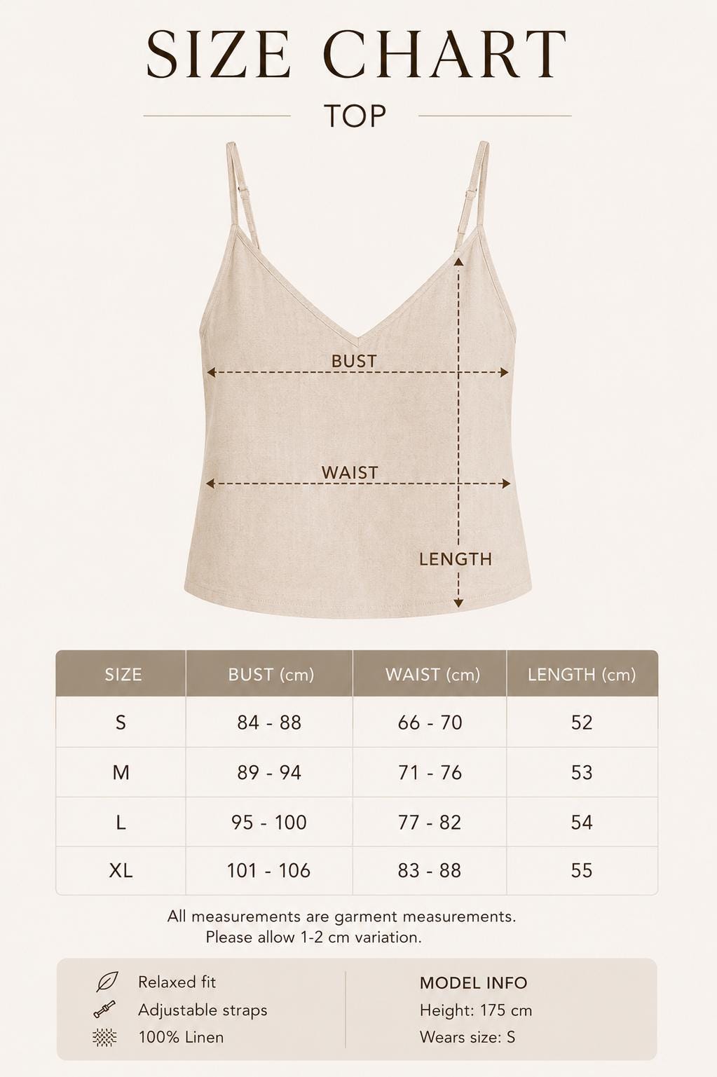 Linen Cami Top for Women Minimal Linen Tank Top Adjustable Strap Summer Top Relaxed Fit Linen Cami