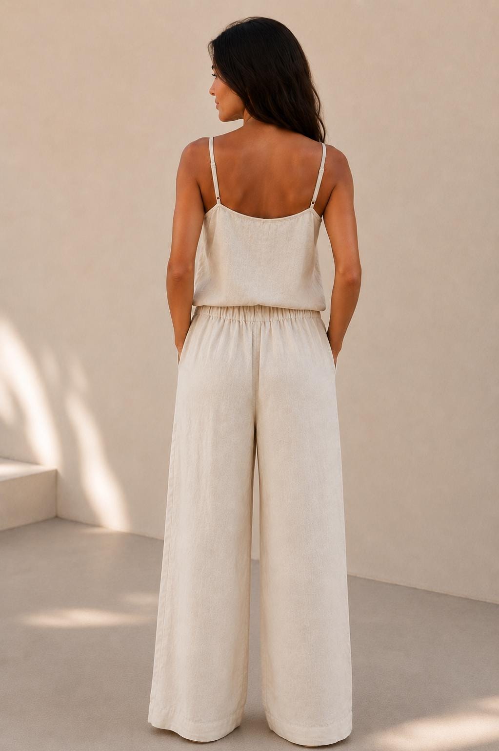 Linen Cami Top for Women Minimal Linen Tank Top Adjustable Strap Summer Top Relaxed Fit Linen Cami