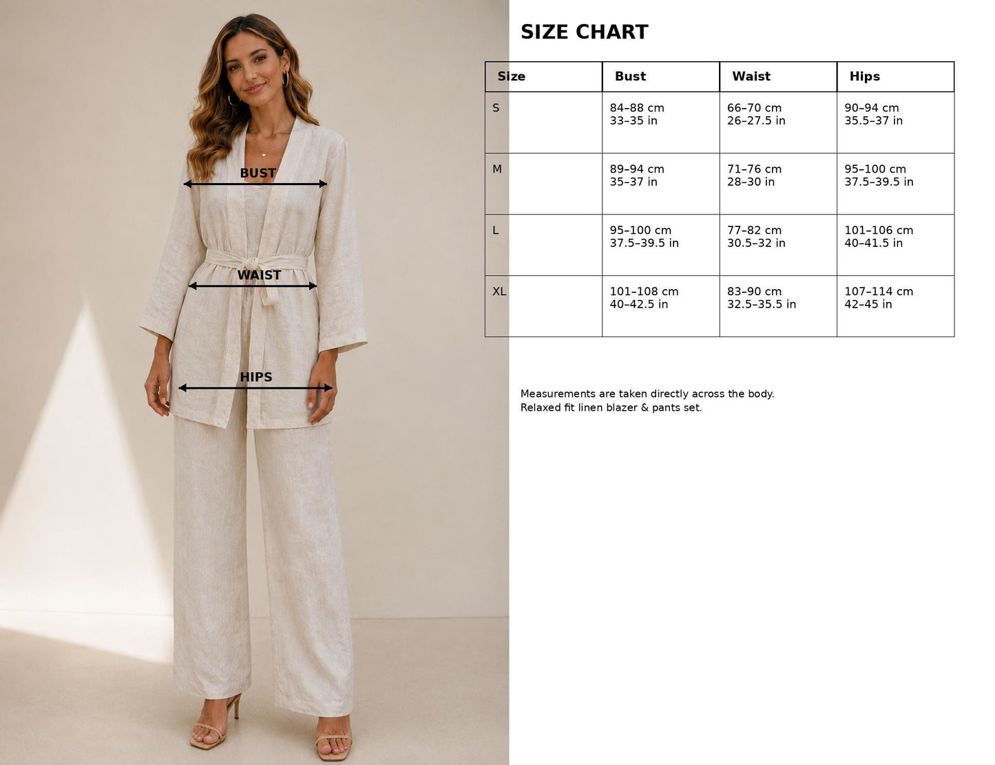 Embroidered Linen Kimono Jacket and Palazzo Pants Set, Resort Wear