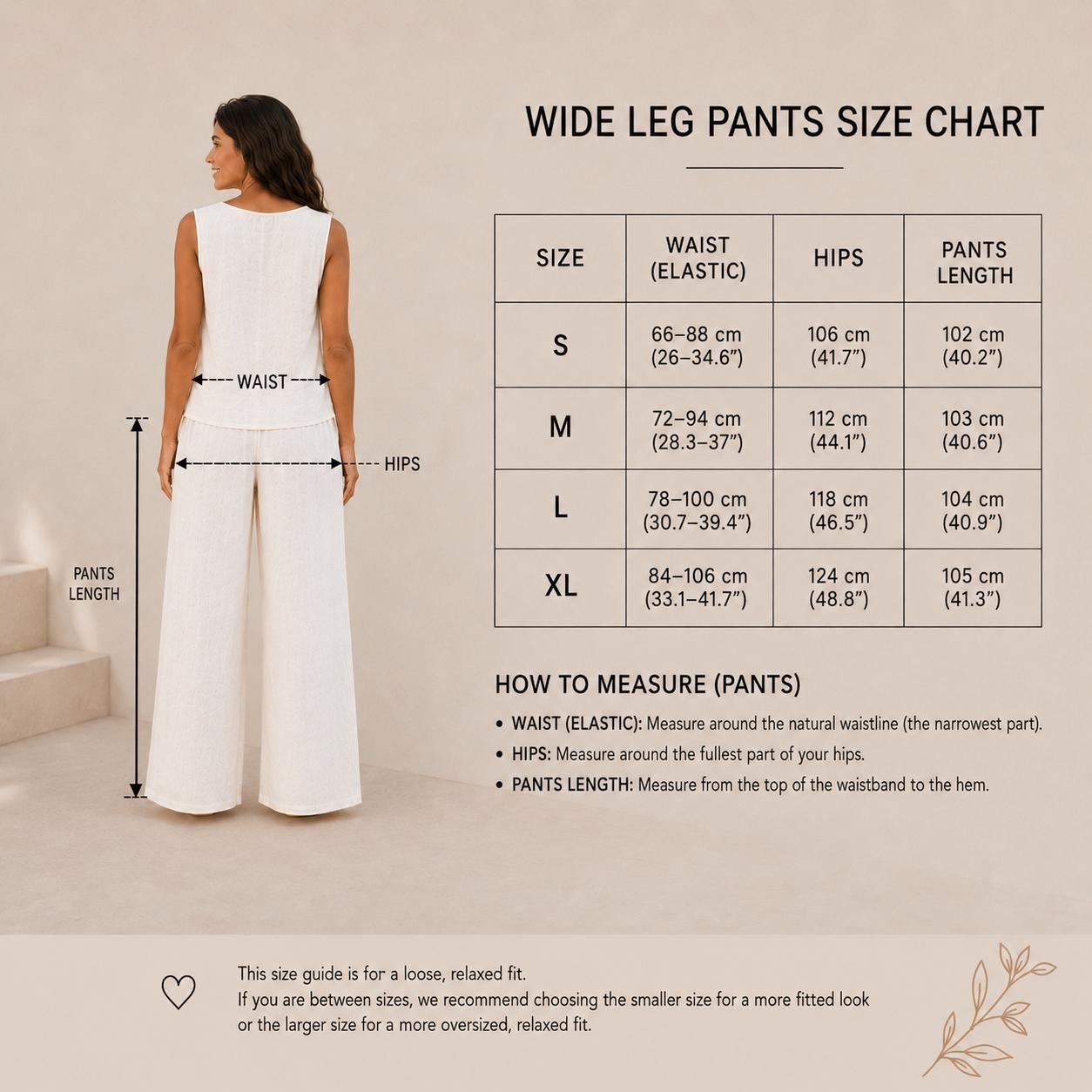 Women's Off-White Linen Palazzo Pants, Wide Leg Trousers, Elastic Waist, Resort Wear